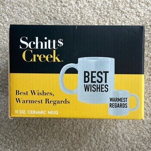 NIB Schitts Creek BEST WISHES WARMEST REGARDS White Graphic Coffee Tea Mug